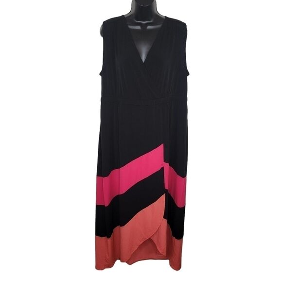 Catherines sleeveless wrap skirt maxi dress size 0x (14-16w) - Picture 1 of 7